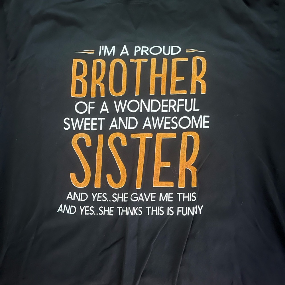 Mens Black and Orange Graphic Tee